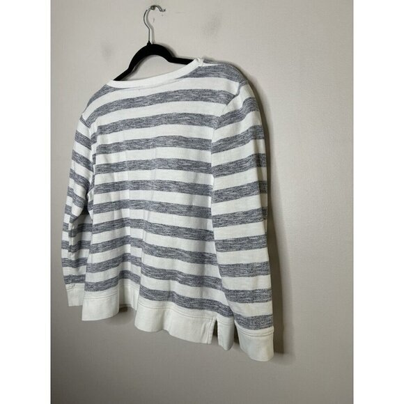 Talbots Women's Pullover Sweater Top Gray White Striped Petite Size XLP - Picture 6 of 9